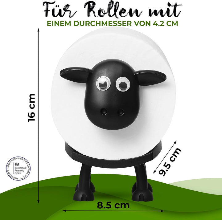 VELENTI Toilettenpapierhalter mit Schaf, lustiger Toilettenpapierhalter, freistehend, Badezimmer-Set