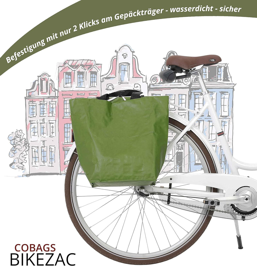 BikeZac FAHRRADTASCHE Clip-On EINKAUFS-Tasche | Fahrrad-Einkaufstasche | Gepäckträger-Tasche | Einka