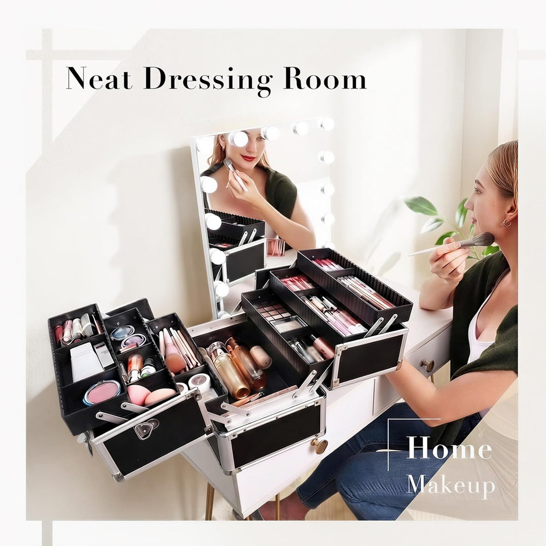 Kosmetikkoffer Schminkkoffer, Kosmetik Make up Organizer Koffer Make-up Aufbewahrung friseurkoffer M