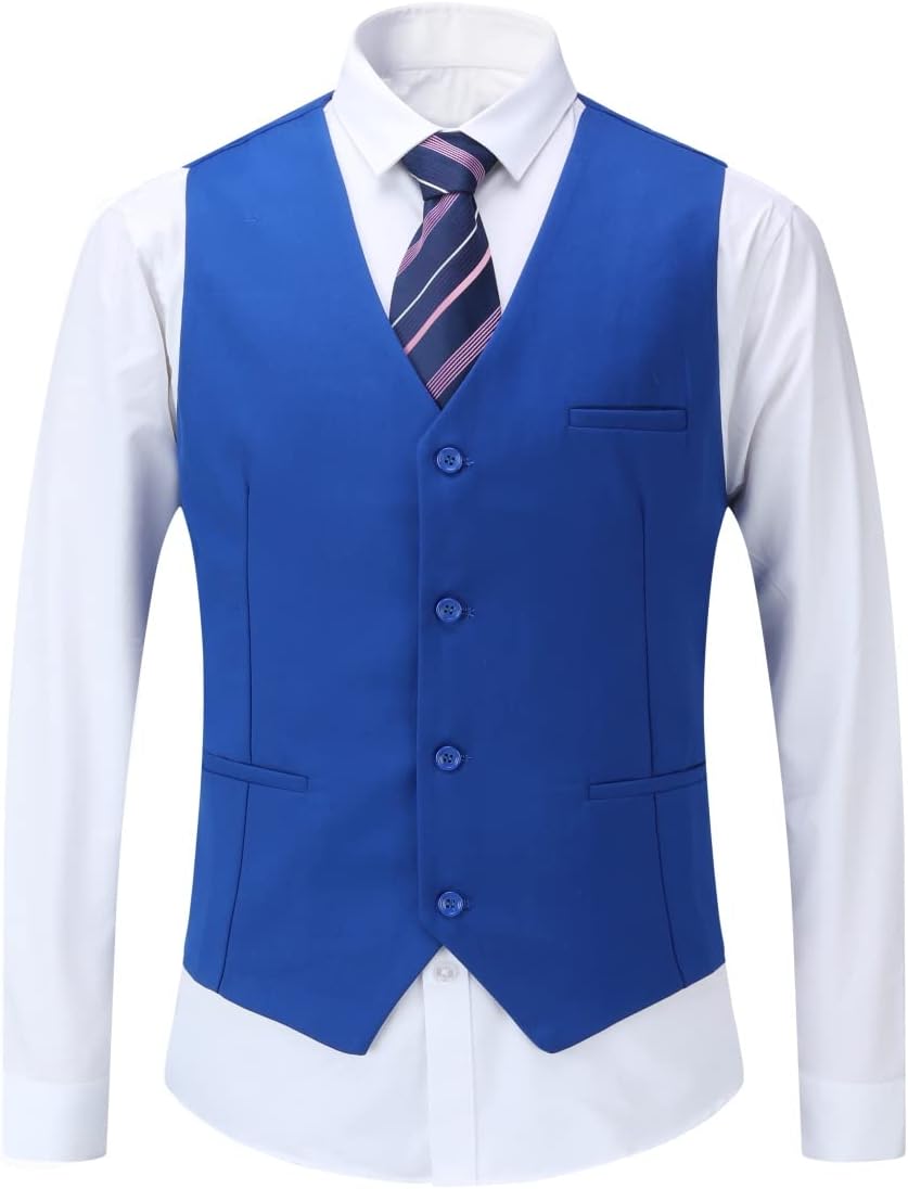 YOUTHUP Herren 3 Teilig Anzug Slim Fit Formell Anzüge 1 Knopf Herrenanzug für Business Hochzeit L Bl
