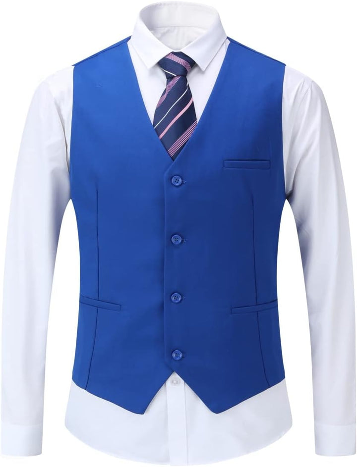YOUTHUP Herren 3 Teilig Anzug Slim Fit Formell Anzüge 1 Knopf Herrenanzug für Business Hochzeit L Bl