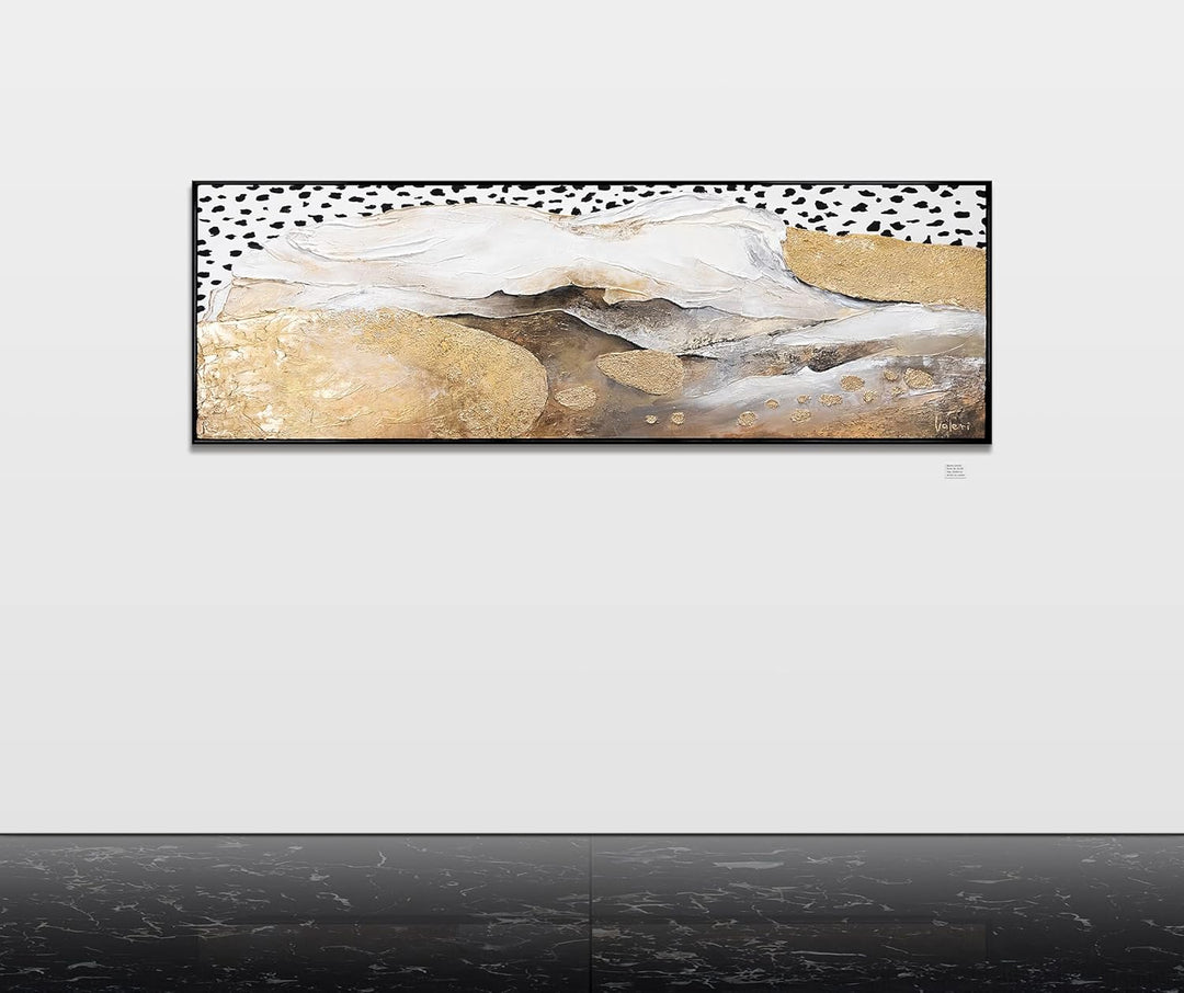 YS-Art Abstrakt XXL Acryl Gemälde auf Leinwand mit Rahmen kühler Leopardentraum handgemalt Wandbilde
