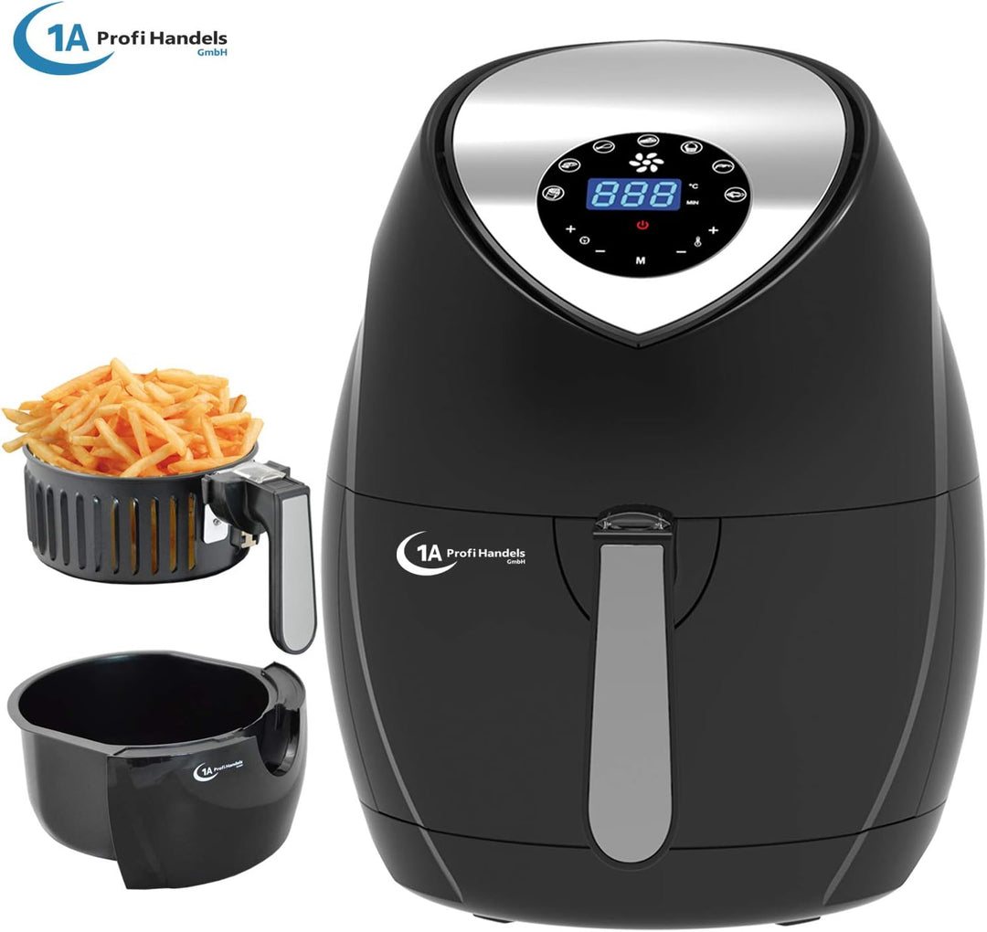 FRITTEUSE OHNE FETT HEISSLUFT-FRITTEUSE DIGITAL MULTI FRITTEUSE HEISSLUFT ECO-AIR-PROFI DC-1400W-1 s