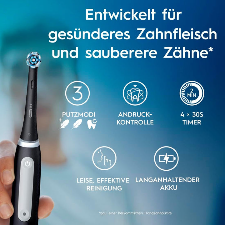 Oral-B iO Series 3 Elektrische Zahnbürste oder Electric Toothbrush, Doppelpack, 2 Aufsteckbürsten, 3
