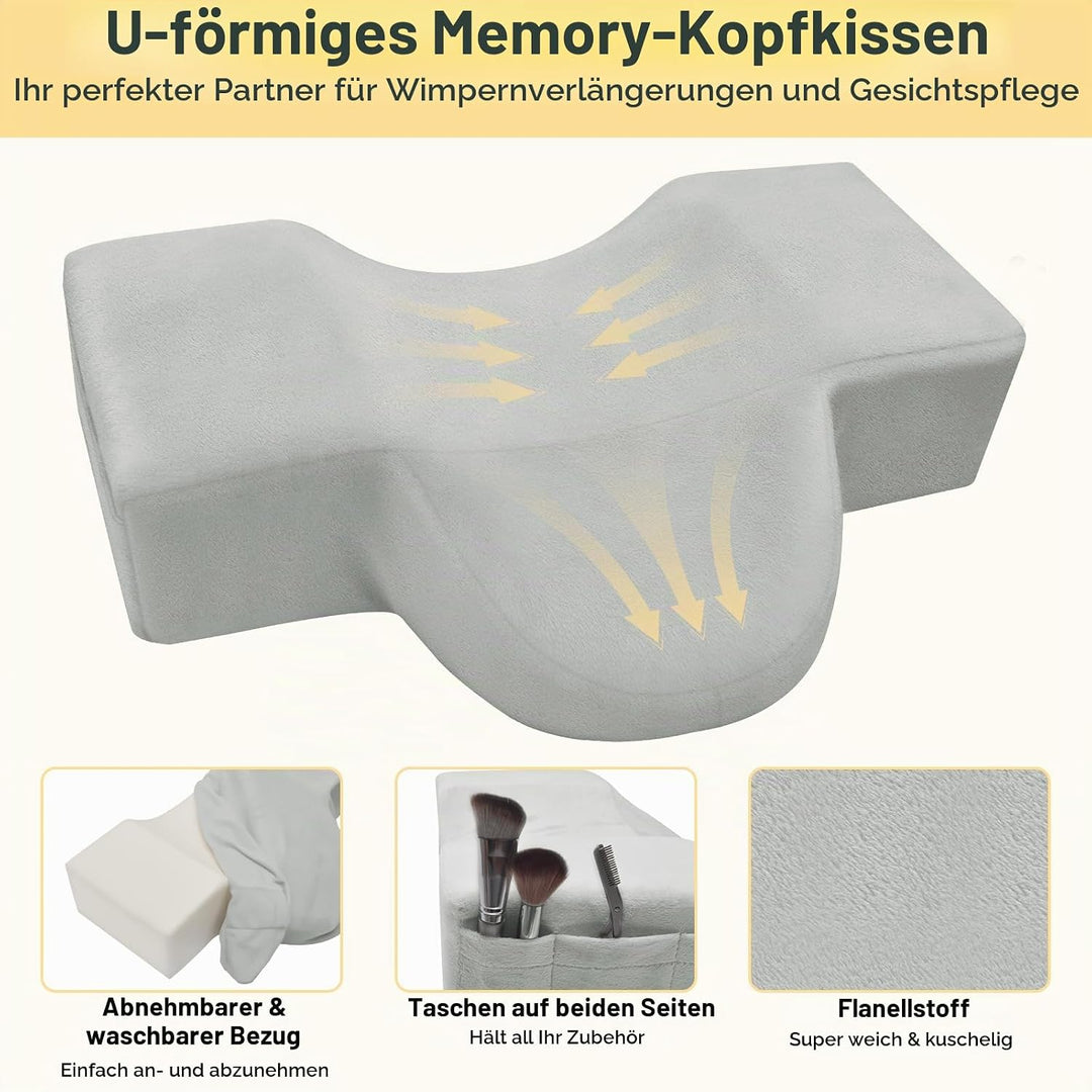 CGBE U-förmiges Wimpernkissen für Wimpernverlängerungen: Nackenkissen Zur Wimpernverlängerung, Ergon
