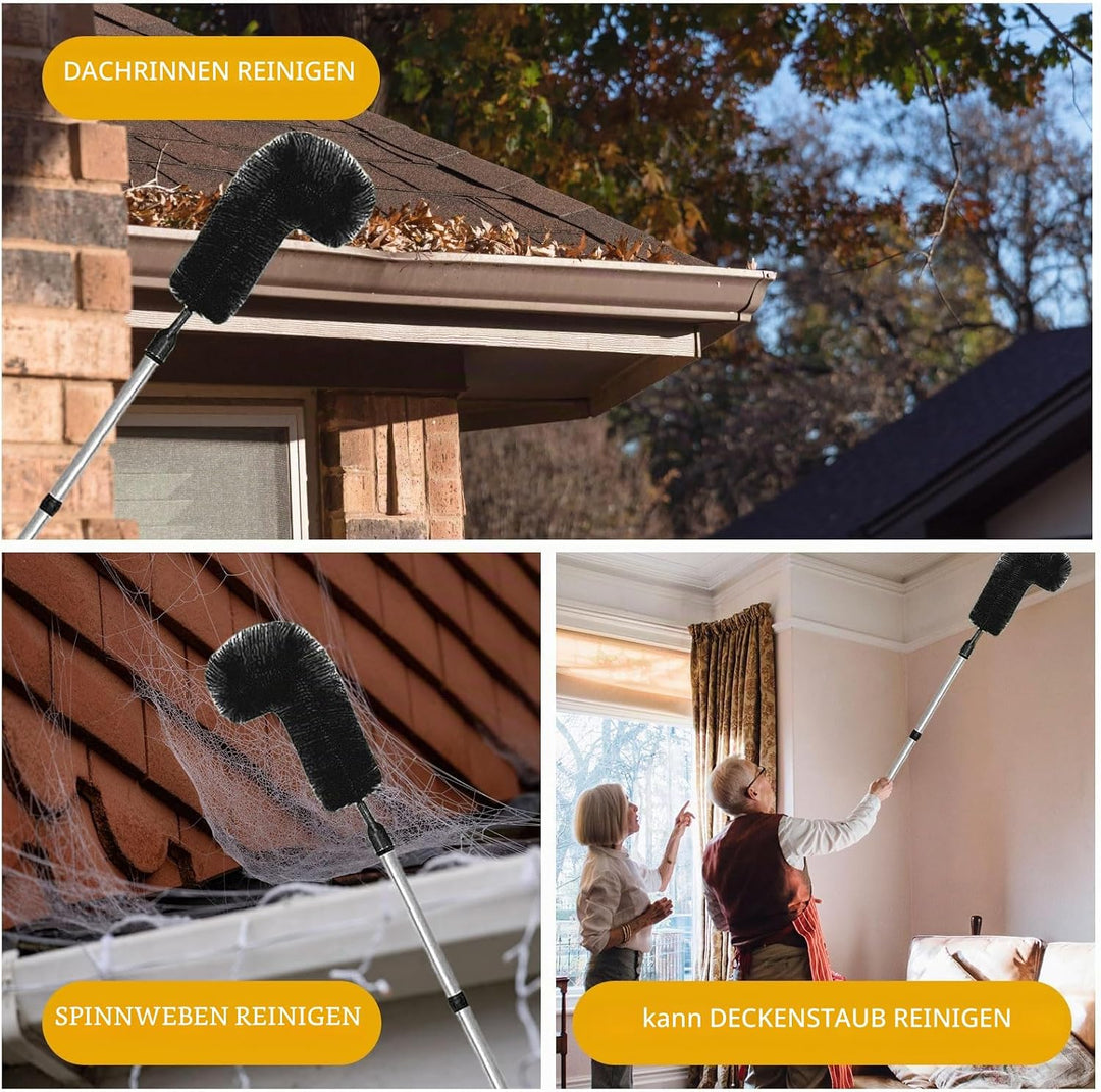 Yallmie Dachrinnenreinigungsbürsten 310Cm Dachrinnenreiniger, Dachrinnenbürste mit Teleskopstange Da