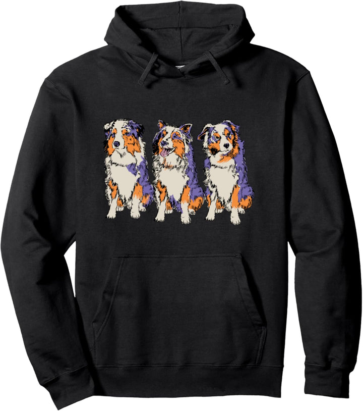 Australian Shepherd Hand Gezeichnet Hund Pullover Hoodie