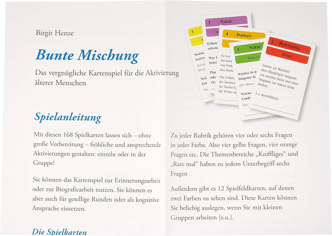 Bunte Mischung: Das vergnügliche Kartenspiel für die Aktivierung älterer Menschen
