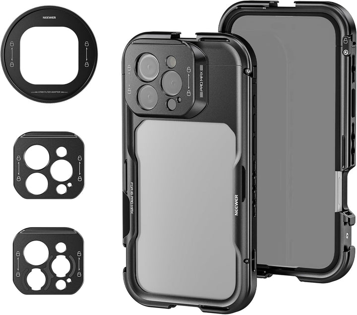 NEEWER 16 Pro Max Käfig Cage Schnellverschluss Video Rig Stabilisator kompatibel mit iPhone 16 Pro M
