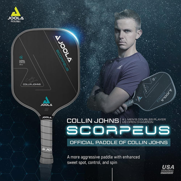JOOLA Pickleball Schläger Scorpeus Hochwertiger Profi Paddel aus Carbon-USAPA Zertifiziert 40 x 20 c