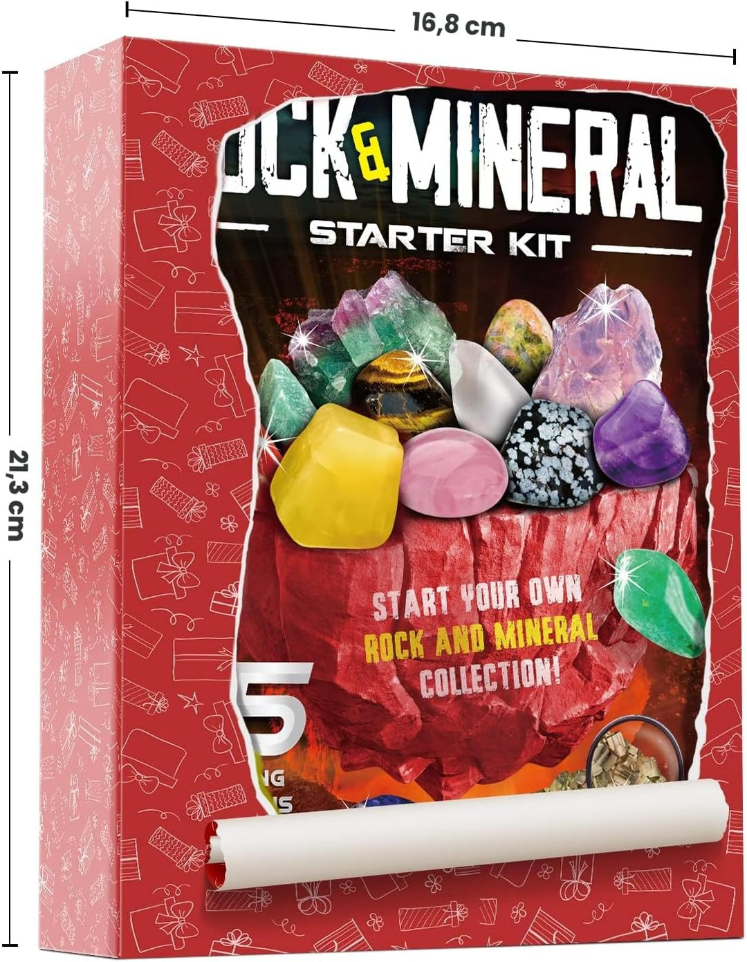 Edelsteinsammlung für Kinder - Mit 15 Gross Edelsteine und Aufbewahrungsbox mit Deckel - Mineralien