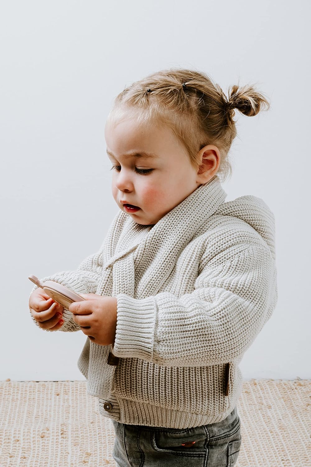 Baby's Only - Soul Kapuzenjacke Baby - Teddyfutter - Strickjacke für Jungen and Mädchen - 100% Bio-B