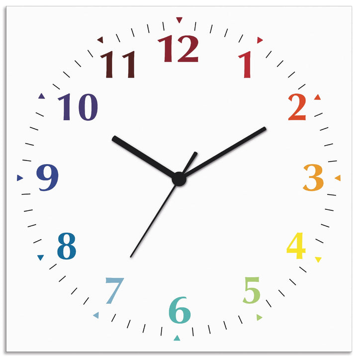 ARTLAND Wanddeko Wanduhr ohne Tickgeräusche Alu Quarzuhr 30x30 cm Quadratisch Lautlos 12 Ziffern Far
