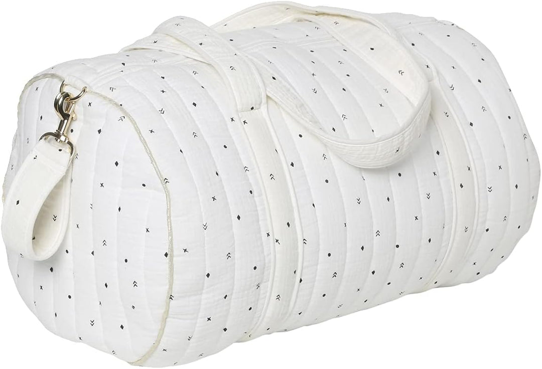 VERTBAUDET Baby Roll Wickeltasche aus Baumwollgaze, elfenbeinfarben, bedruckt mit TU