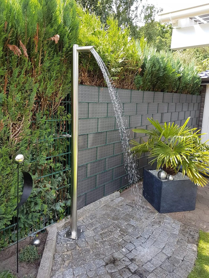 Edelstahl Pooldusche Solardusche Gartendusche Aussendusche aus Edelstahl V2A geschliffen