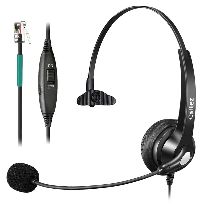 Telefon Headset RJ9 mit Mikrofon Noise Cancelling, Festnetztelefon Kopfhörer für Gigaset DA710 Polyc