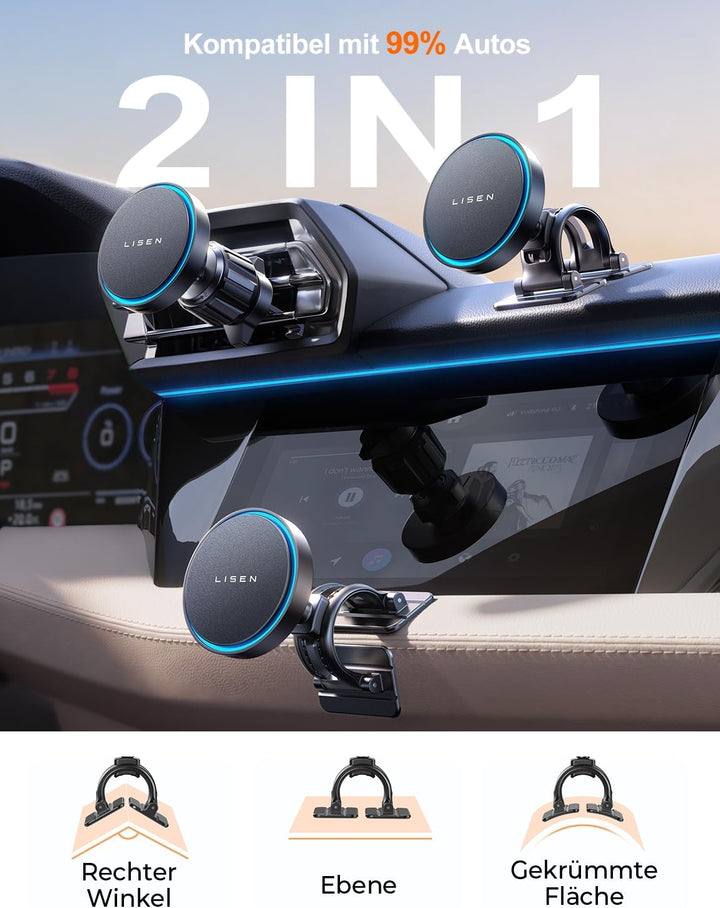 LISEN für Magsafe Autohalterung 15W Handyhalterung Auto mit Ladefunktion Handy Halterung Auto Magsaf