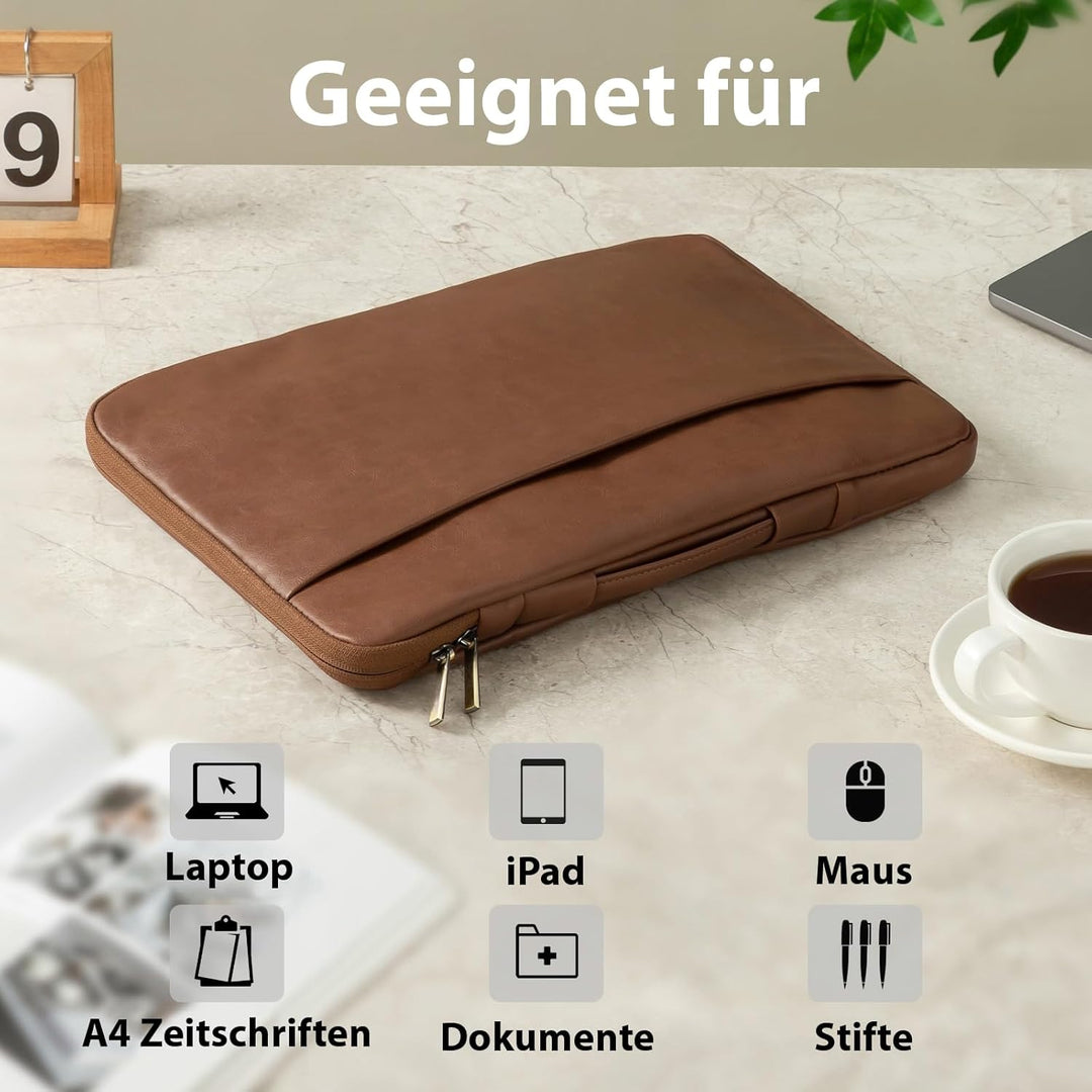 Lopoleis® Laptoptasche, Arbeitstasche Herren und Damen PU Leder, Laptop hülle Business Handtasche Tr