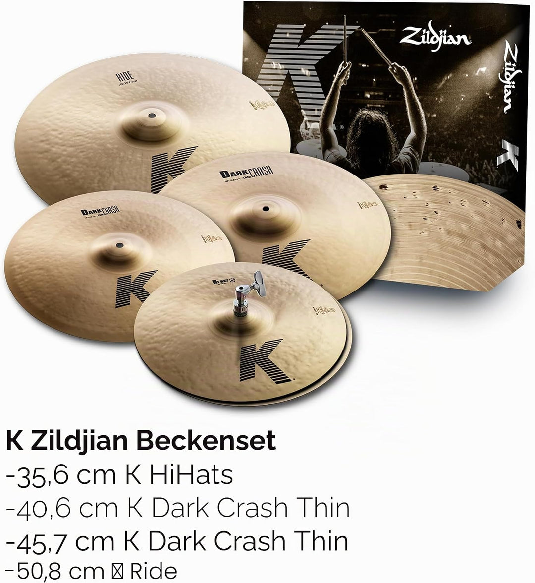 Zildjian K Zildjian Series Cymbal Box Set - 14" Hi-Hats, 16"/18" Thin Crash, 20" Ride K Series K Pac