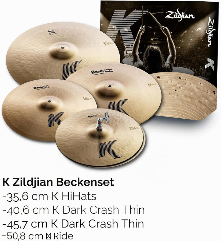 Zildjian K Zildjian Series Cymbal Box Set - 14" Hi-Hats, 16"/18" Thin Crash, 20" Ride K Series K Pac