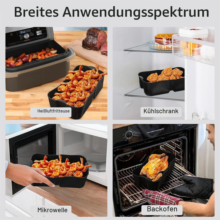 Heissluftfritteuse Zubehör Set für Ninja Foodi Flexdrawer 10,4 l AF500DE, Verbessert und Verdickt Si