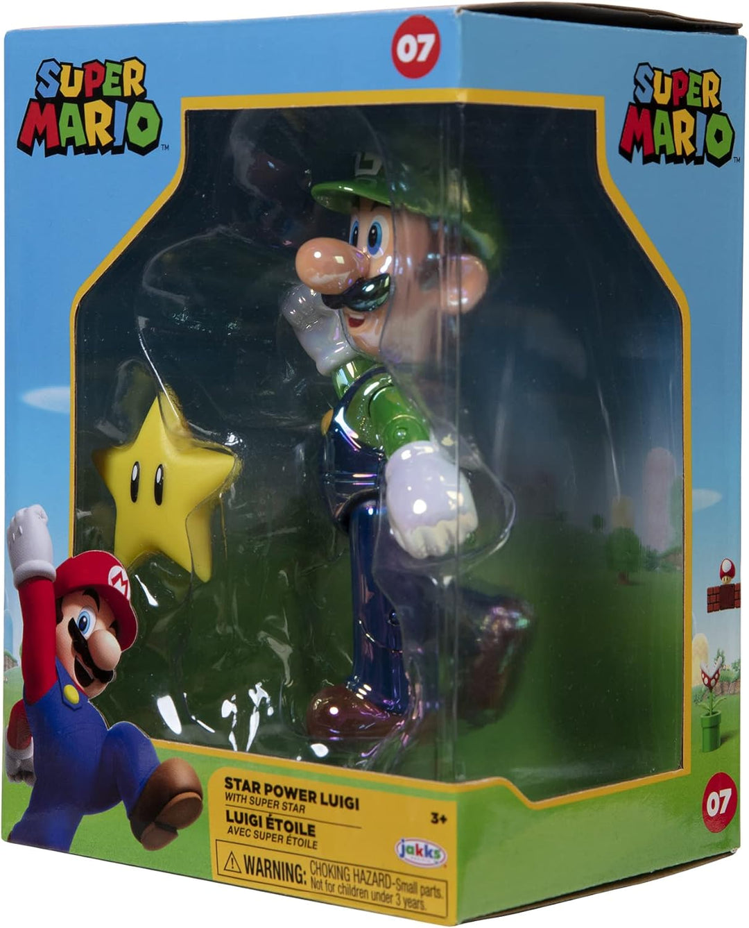 Nintendo Super Mario Figur Luigi w/Star in Sammlerbox, 10 cm Luigi w/ Star, Luigi w/ Star