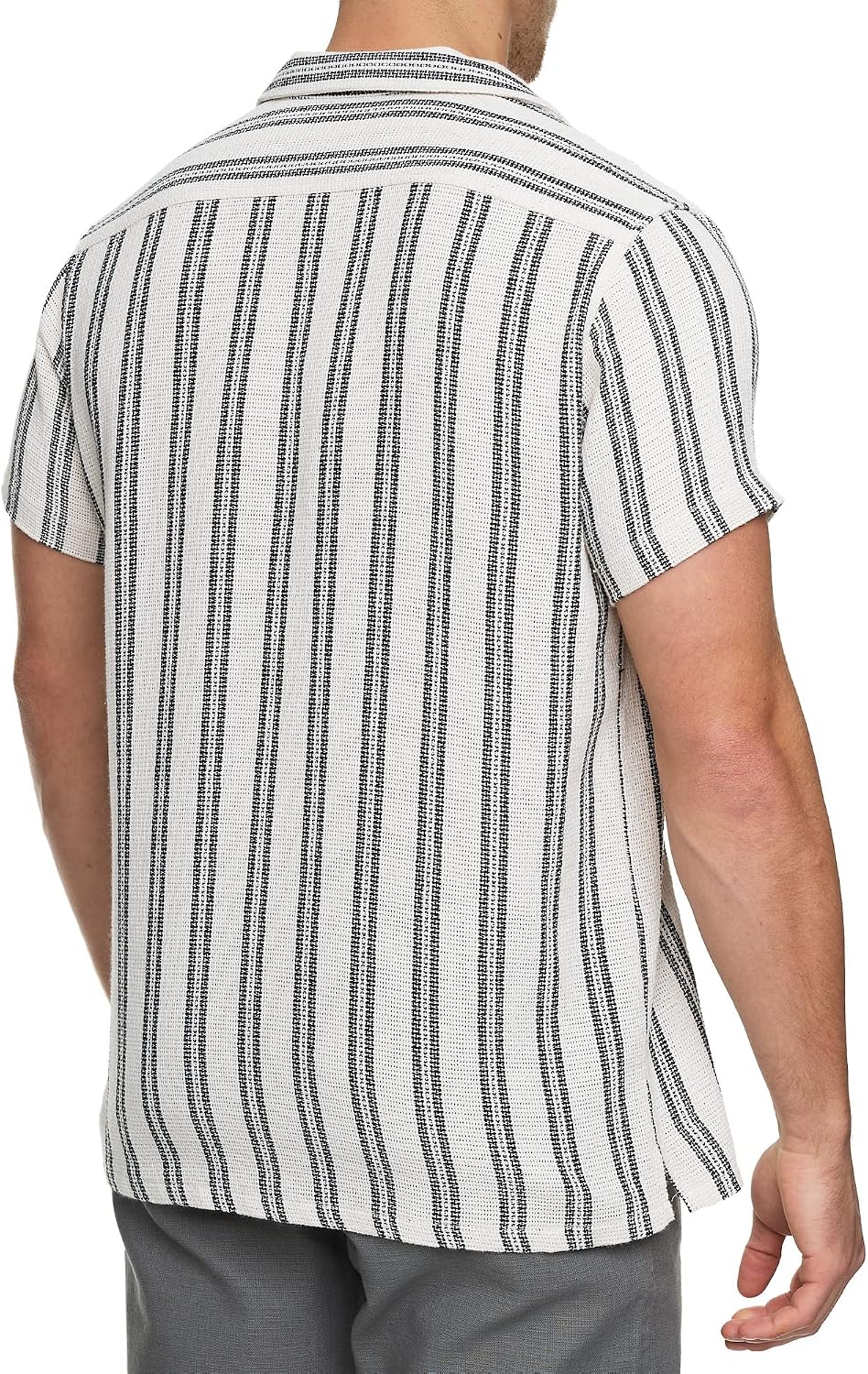 Indicode Herren INCosby Kurzarmhemd mit Button-Down-Kragen | Herrenhemd gestreift Kurzarm Hemd XXL D