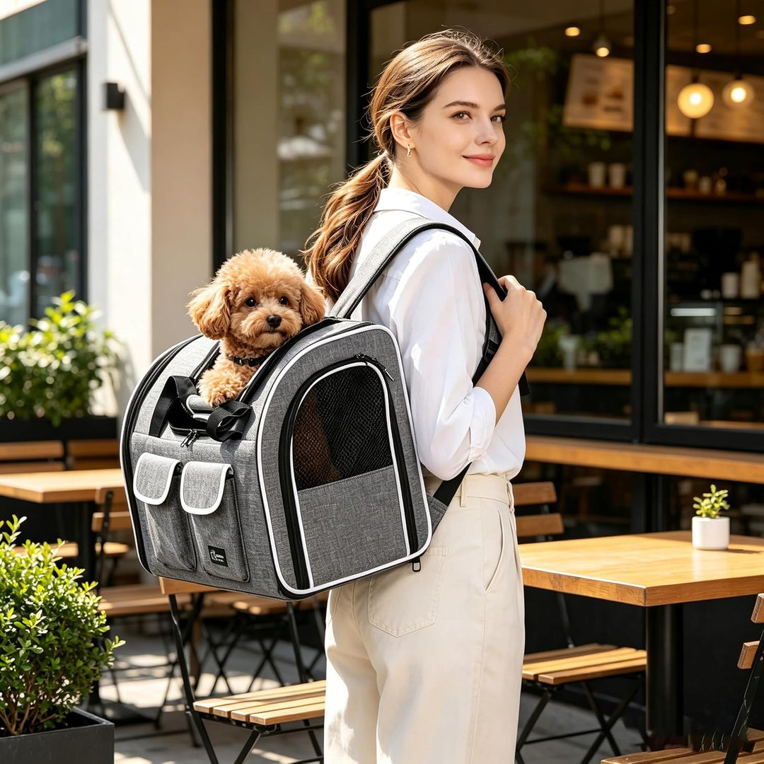 PETCUTE Katzenrucksack Hunderucksack für Katzen und Kleine Hunde,Atmungsaktiv Haustier Rucksack Katz