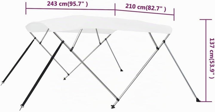 vidaXL 4-Bow Bimini Top Weiss 243x210x137 cm