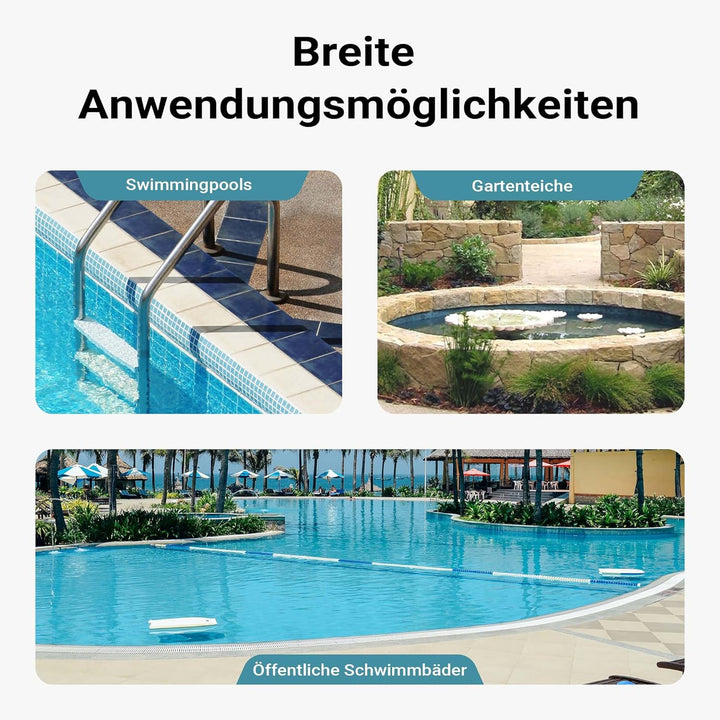 Wiltec Teichtip ® 30m - 32mm - Solarschlauch schwarz mit Muffe für Pool 165g/m - Made in