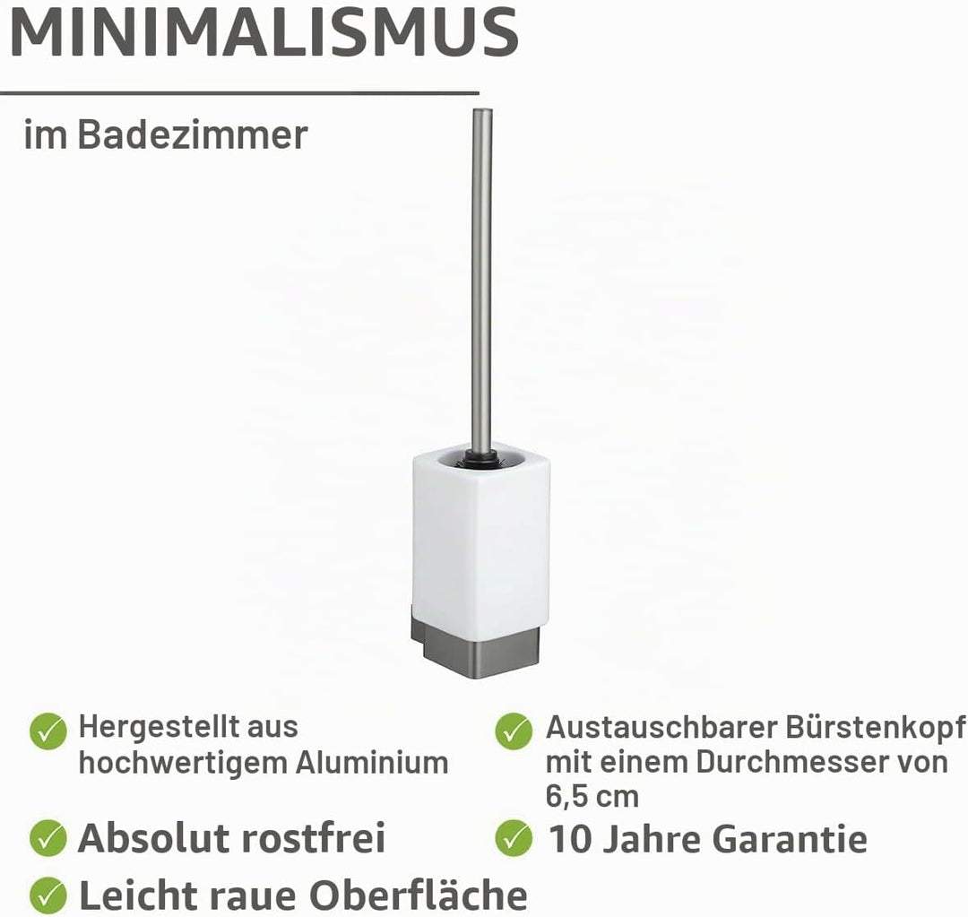 WENKO Wand WC-Garnitur Montella, Wandmontage, Keramikbehälter abnehmbar, 7,3x40x10,3 cm, Schraubmate