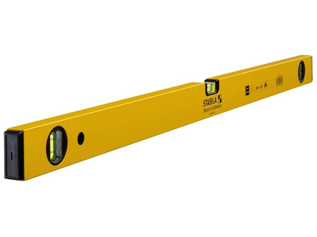 STABILA Wasserwaage Type 70-2, 90 cm, leichtes Alu-Profil, 1 Horizontal-Libelle, 2 Vertikal-Libellen