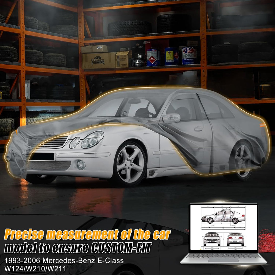 Autoabdeckung Wasserdicht für 1993-2006 Mercedes-Benz E-Class W124/W210/W211, Vollgarage Autoplane A