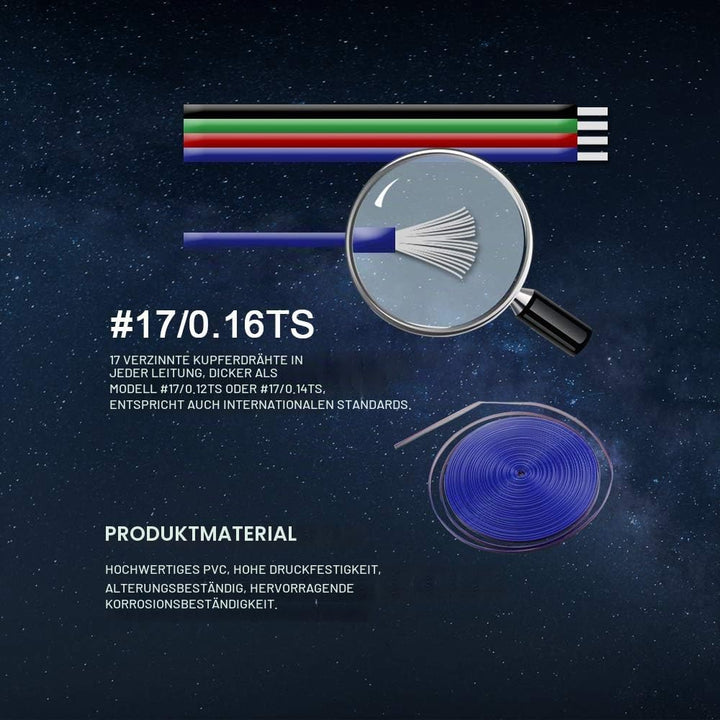 CARLITS 30M 22 AWG 4 Adriges RGB Verlängerungs Kabel Draht Leitung, 12/24V DC 4x0.3mm² 100ft LED Leu