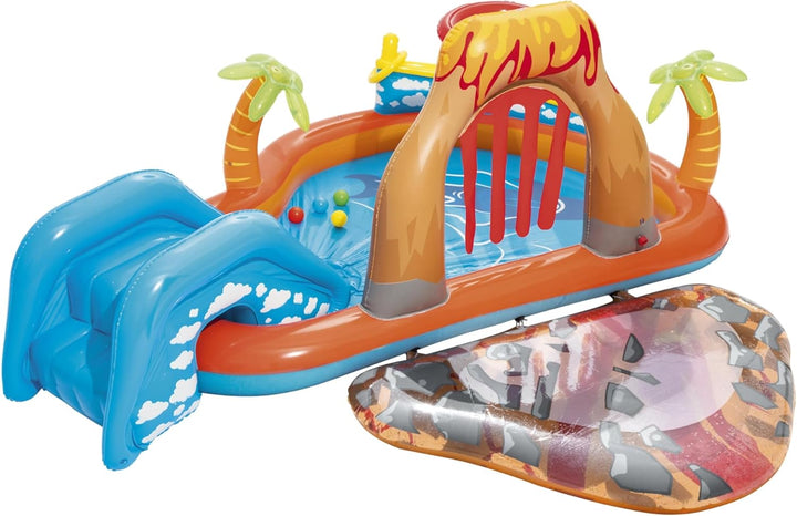 Bestway Wasserspielcenter „Lava Lagoon" 265 x 265 x 104 cm, Quadratisch, Mehrfarbig, ab 2 Jahren