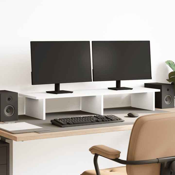 vidaXL Monitorständer, Schreibtischaufsatz für 2 Monitore, Unterbau Bildschirm Laptop Ständer, Tisch
