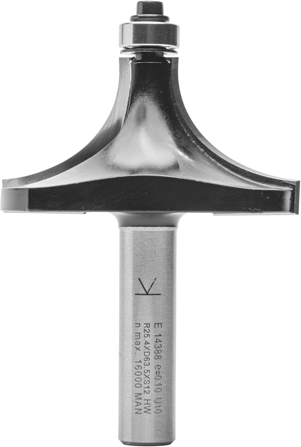 ENT 14388 Abrundfräser HW, Schaft (S) 12 mm, Durchmesser (D) 63,5 mm, NL 31,8 mm, R 25,4 mm, SL 45 m
