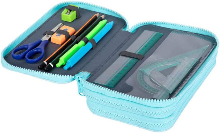 CoolPack 3-Fach Mäppchen Federmappe Federtasche XXL Schulstiftetui, dreifaches Federmäppchen 44-teil