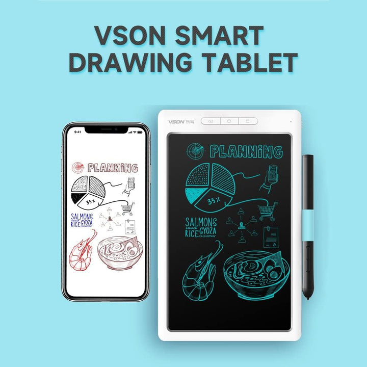 Smart Graphics Tablet Digitales Zeichentablett 8192 Stufen Druckempfindlichkeit Synchron Notizen Übe