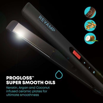 Revamp Progloss Touch Digital Keramik Glätteisen, für professionelles Glätten und Locken, mit optima