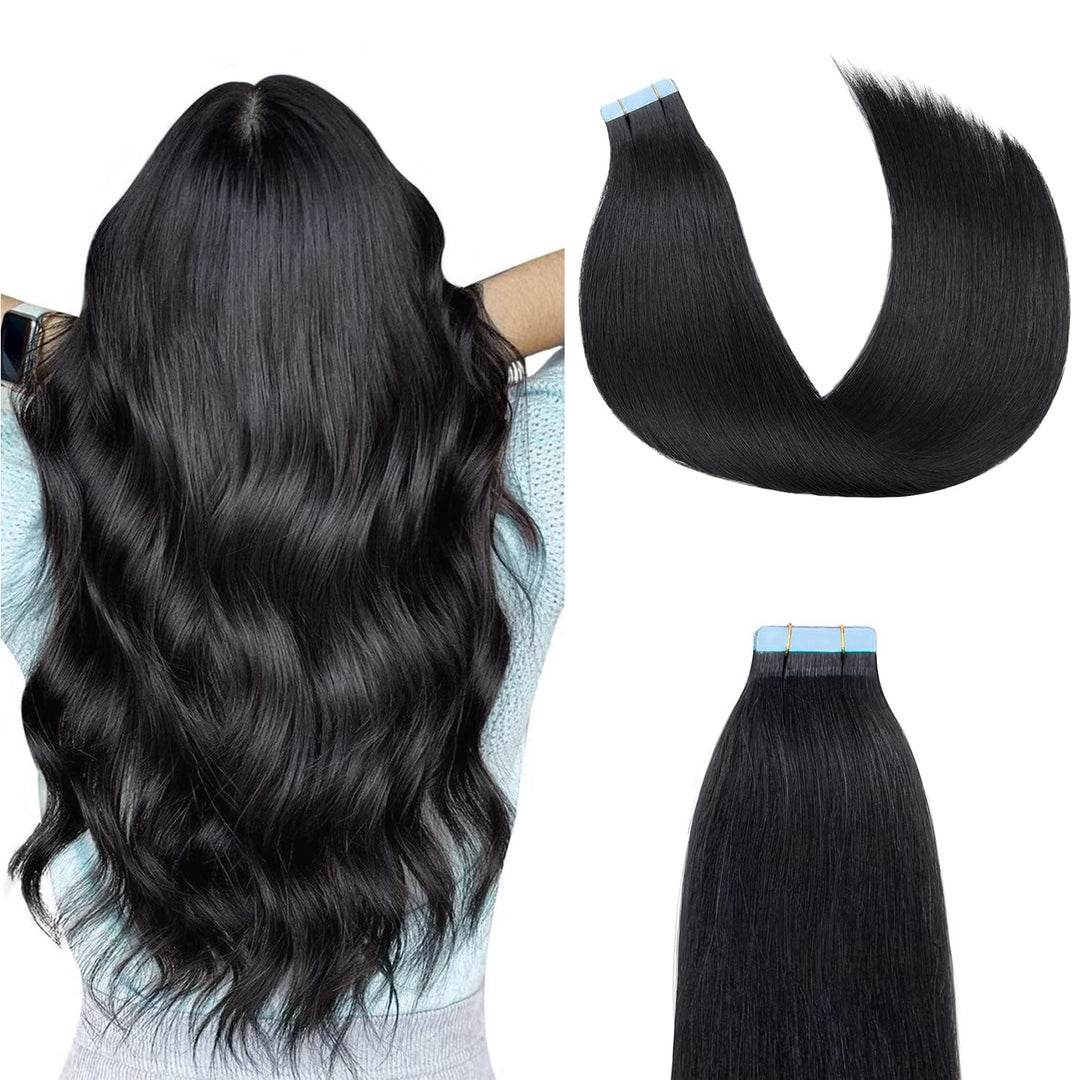 Tape in Extensions Echthaar 55 cm 20 Stück 50 g Nahtlos Dünn 