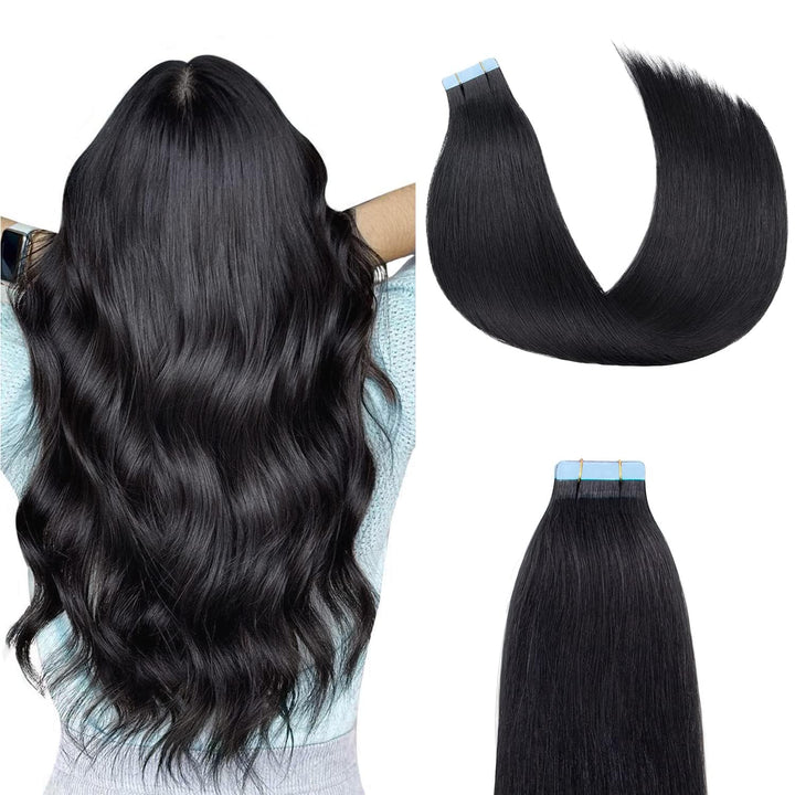 Tape in Extensions Echthaar 55 cm 20 Stück 50 g Nahtlos Dünn 