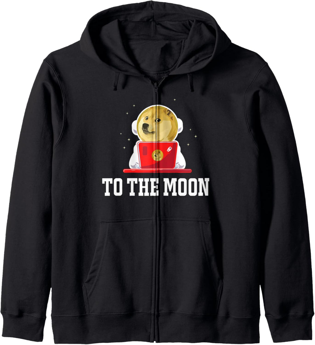 Dogecoin to the Moon TShirt, Crypto Dog Space Suite Kapuzenjacke
