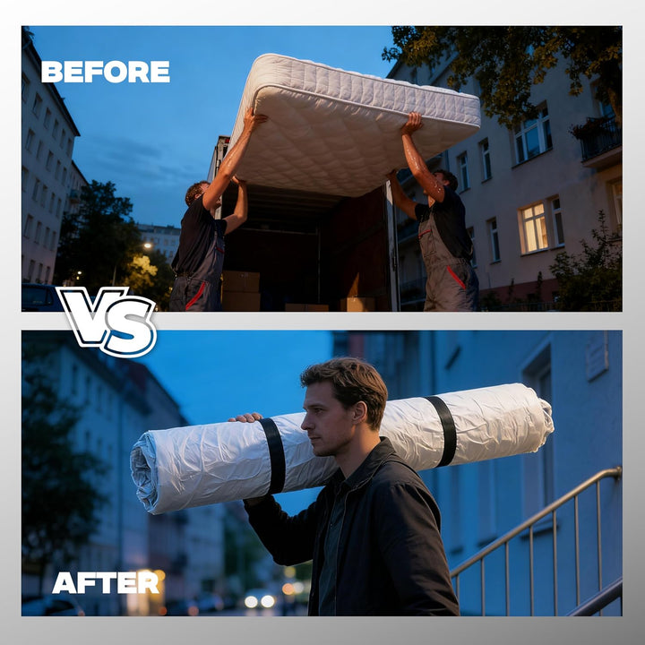 WORKKOOL Vakuum-Matratzentasche zum Umzug, vakuumversiegelte Beutel für Matratzenaufbewahrung, Schau