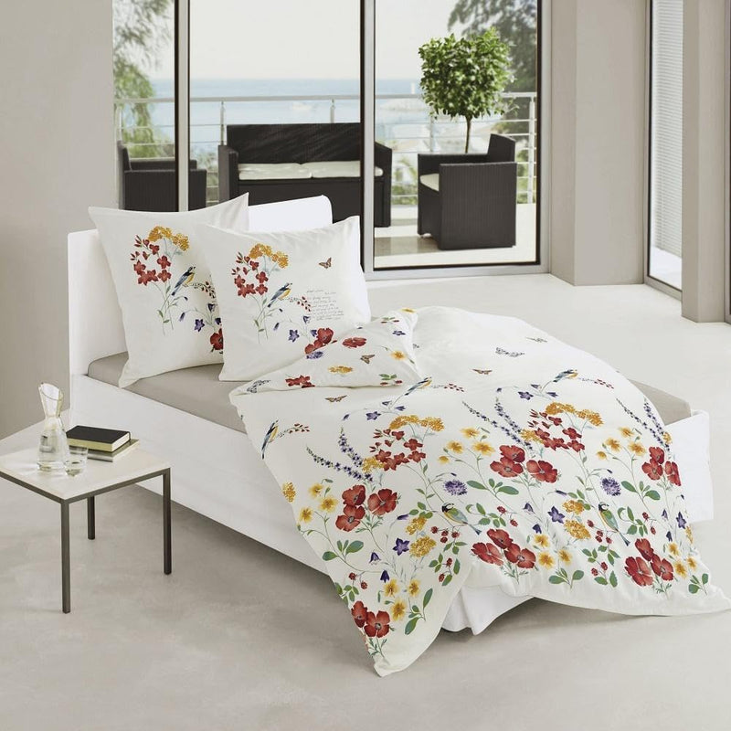 Bierbaum Bettwäsche 6477, Mako-Satin, Made in Germany, bunt 01, 200x200 + 2x 80x80 cm, für das Doppe