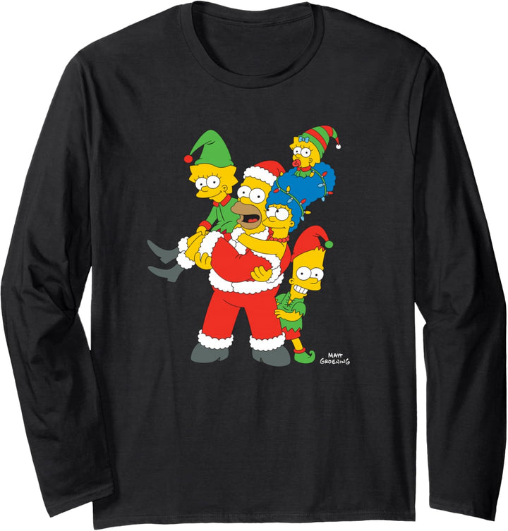 The Simpsons Marge Homer Bart Lisa Maggie Holiday Langarmshirt