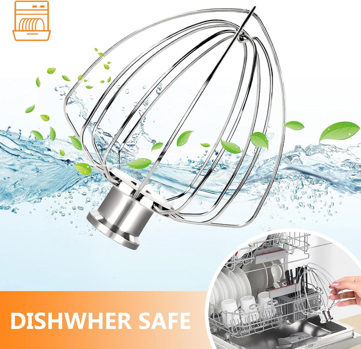6 Draht Schlagobersaufsatz, Kompatibel mit Kitchen Aid 4,5-5 Quart Tilt Head Standmixer, Verbesserte