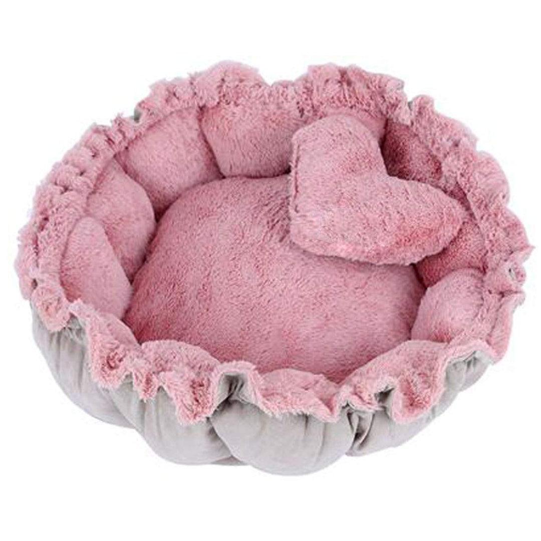 Glield Hundebett und Hundematte für Kleine Hunde und Katzen Rosa Runden PTW05, M