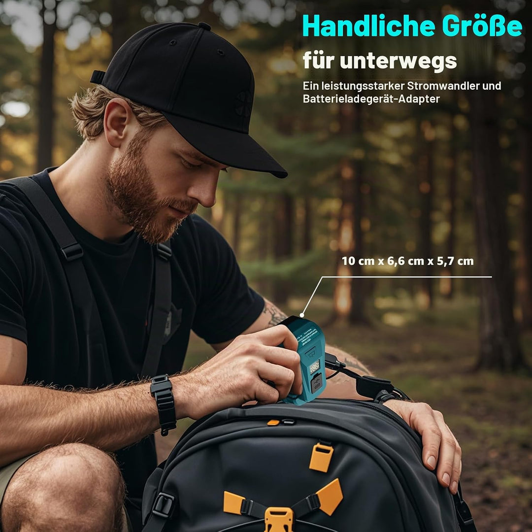 Schnellladegerät DC18RC kompatibel mit Makita18 Volt Akku,Mini Tragbar,100W USB Typ-C Ladegerät elek