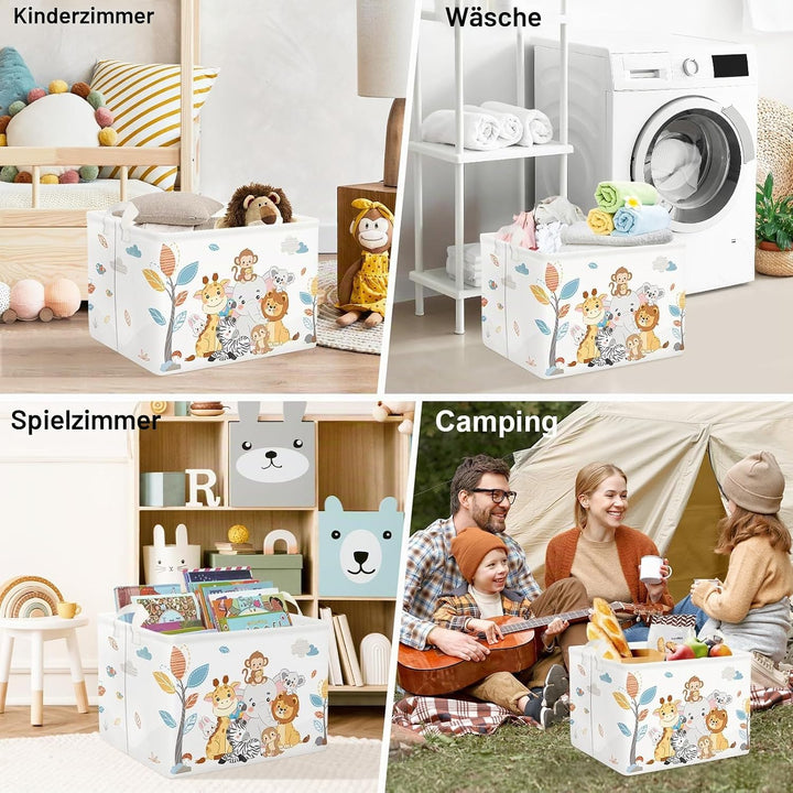 Clastyle Niedliches Tier Kinder Wäschekorb mit Henkel Faltbar Kleidung Spielzeug Aufbewahrungskorb J